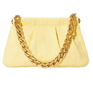 A New Day Yellow Faux Leather Handbag with Gold Hardware Crossbody Strap